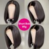 Premium 10-Inch Straight Bob Wig! Embrace Natural Beauty with 180% Density, HD Transparent Lace, and Unprocessed Brazilian Human Hair