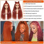 13x4 Ginger Deep Wave Lace Front Wigs – 24 Inch True-Length Orange Colored Glueless Wigs for a Vibrant Appearance