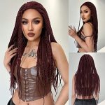 Elevate Your Style with a Wine Red Braided Lace Front Wig