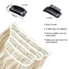 Clip-In Natural Hair Extensions - 20 Inch Long Wavy 4PCS in Dark Ash Blonde Mixed Bleach Blonde for Instant Volume and Glamour