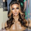 AimeileMiss Lace Front Wigs - Black Wig with 27#Blonde Streak for Natural Beauty and Versatility