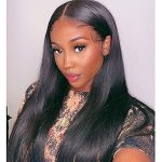 Front Wig for Black Women Long Straight Natural Black Color Wig with Baby Hair