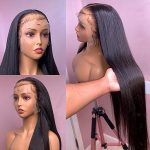 26 Inch Straight Lace Front Wigs Human Hair - HD 13x4 Transparent Lace, 180 Density, Pre-Plucked, Glueless, Unprocessed Brazilian Virgin Remy Wig for Women