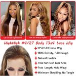 22 Inch Highlight Ombre Lace Front Wig - Honey Blonde Body Wave HD Transparent Wig with 180% Density for Effortless Glam