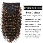 Glamorous 24-Inch Deep Wave Clip-In Hair Extensions - Synthetic Double Weft Hairpiece for Thick Ombre Hair Clips (P1B/27)