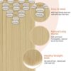 Blonde Hair Extensions - 22-inch Long Straight - 2 Sets, 7 PCS Clip-in Synthetic Professional Hair Extensions for a Full Head - Achieve Natural Beauty in Minutes