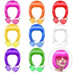 Get the Party Started with KUUQA's 16-Piece Neon Wig and Sunglass Set – Perfect for Bachelorette Parties, Halloween, and More