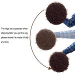 Afro Bomb Curly Wig with Bangs - 8 Inch Natural Brown Synthetic Wig for Black Women - Perfect for Daily, Party, and Costume Wear