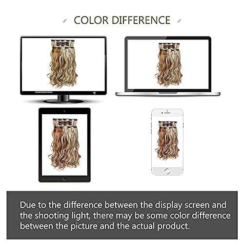 Curly Wave Clip-In Hair Extensions - 5-Piece Set for Cheap Full Head Volume, 18" Synthetic Length - Natural Blonde Transformation
