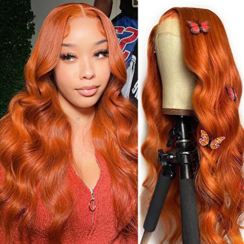 Orange Ginger Lace Front Wigs - 100% Human Hair