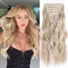 20-Inch Light Blonde Wavy Synthetic Clip-In Hair