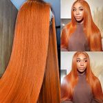 28-inch Ginger Orange HD Lace Front Human Hair Wig