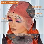 Vibrant Ginger Magic! 18-Inch Colored Body Wave Lace Front Wigs for Black Women - Pre Plucked, Glueless, and Stylish Human Hair Wig 🌈