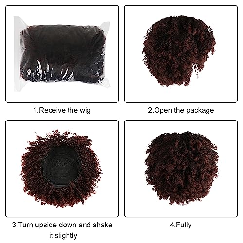 Unleash Your Unique Charm with 16-Inch Dark Brown Curly Wig - Glueless, Adjustable, and Comfortable Fashion!