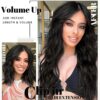Clip-In Synthetic Hair Extensions - Long Wavy 4PCS Brunette Brown Fiber - 20 Inch Double Weft for Luxurious Thickness and Natural Volum