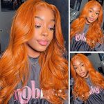 88J Ginger Color Lace Front Wigs - 22 Inch Body Wave Wig, 13x4 Glueless Pre Plucked Remy Human Hair Wig with Baby Hair for a Fashionable Fall Look