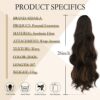 Glamorous with 26 Inch Brunette Mix Caramel Highlights Ponytail Extensions – Heat-Resistant, Wavy, and Effortless Clip-In Style