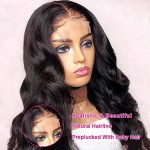 Body Wave Lace Front Wigs - 26 Inch Brazilian Virgin Human Hair for Black Women, Pre Plucked with Baby Hair