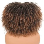 Ombre Brown Afro Wig - 14 Inch Curly Wig with Bangs, Express Your Style with Vibrant Colors and Little Gifts