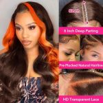 12A 200% Density 13x6 Ginger Orange Lace Front Wig – Unprocessed Brazilian Virgin Human Hair for Confident Charm