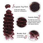 #99j Burgundy Deep Wave Human Hair Bundles - 100% Brazilian Virgin Hair