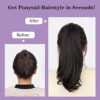 Cisyia 16-Inch Claw Clip Ponytail Extension - Natural Straight Synthetic Hairpiece for Effortless Elegance