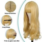 ANOGOL Yellow Curly Wig - Long, Vibrant, and Perfect for Anime Cosplay Parties
