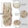 Clip-In Natural Hair Extensions - 20 Inch Long Wavy 4PCS in Dark Ash Blonde Mixed Bleach Blonde for Instant Volume and Glamour
