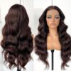 MITIMES 13x4 Brown HD Glueless Synthetic Lace Front Wig - Ready to Wear 24inch Long Body Wave Synthetic Lace Front Wigs For Black Women