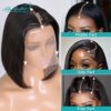 Ali Grace 13x4 Lace Front Bob Wigs - 10 Inch Glueless Brazilian Virgin Hair with Pre Plucked Bleached Knots