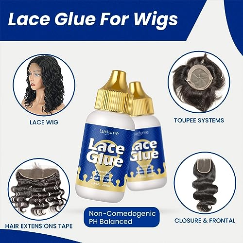 Lace Glue for Front Lace Wig 1.34 Oz - Waterproof Super Hold, Invisible Fast Drying Wig Glue for Wigs