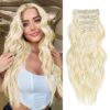 Wavy Clip in Hair Extension Long Blonde Hairpieces