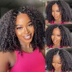 UNICE 10A Afro Kinky Curly U Part Wig – Unleash Your Natural Beauty with 1x4 Inch Leave Out and Scalp Protection
