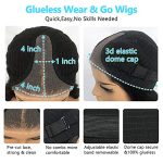 4GIRL4EVER Glueless Water Wave T Part Lace Front Wig - 22 Inch Human Hair, Pre Plucked, Ready to Wear, HD Lace Closure Wig