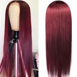Lace Front Wigs Human Hair 26inch - 13x4 HD Lace, Pre Plucked, 99j Red Wig with 180% Density and Free Part for Charming Styles
