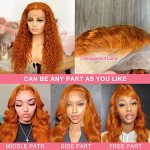 20-Inch Ginger Curly Lace Front Wig – 100% Unprocessed Brazilian Virgin Human Hair for a Natural and Charming Appearance