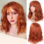 14-Inch Short Wavy Bob Wig - Vibrant Copper Red
