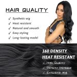 26-Inch Long Black Curly Wig for Black Women - Natural Looking Heat Resistant Synthetic Fiber, Perfect for Daily and Party Use