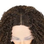 Love Lace Front Curly Wig - 15 Inch Short Curly Bob, Kinky Curly Wig in Ombre Brown, Synthetic Wig for Black Women - Perfect for Every Occasion