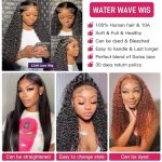 Water Wave Lace Front Wigs - HD Transparent 13x6 Brazilian Human Hair - Pre Plucked, 180% Density, Wet and Wavy, Glueless - Natural Col for Black Women