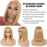 Radiant Charm: 10 Inch Honey Blonde Straight Bob Wig - A #27 Colored Marvel for Effortless Elegance