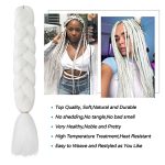 VCKOVCKO Solid White Jumbo Braiding Hair - 3 Bundles for Chic and Timeless Twist Braids
