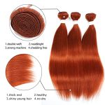 REMY Hair Dark Orange Color Hair Bundle – Vibrant #350 Burnt Ginger Orange for a Professional Weave