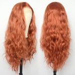360 Copper Red Natural Wavy Lace Front Wig - Transform Your Look with 22 Inches of Glamorous Heat Fiber Hair