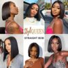 Stylqueen's 13x4 Frontal Lace Wig - Glueless Short Bob Human Hair Wig for Black Women in Natural Color 12 Inch
