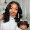 Emistar 16 Inch Short Wavy Lace Front Wig - Natural Look and Soft Synthetic Hair for Confident Daily Wear