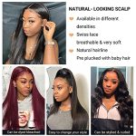 Brazilian Straight Human Hair Lace Front Wigs - 4x4 Closure Elegance at 24 Inches