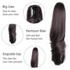 MFZZKAP Chestnut Brown 22" Straight Hair Extension Claw Clip Ponytail - Instant Glamour for All Occasions