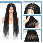 Fecihor 36" Lace Front Knotless Box Braids Wig: Effortless Elegance for Quick, Natural Style Transformations