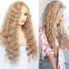 BLUPLE Ash Blonde Curly Lace Front Wig: Experience the Ultimate Blend of Style and Comfort with Long, Wavy, and Half Hand-Tied Synthetic Hair
